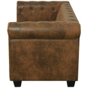 Tweezitsbank Chesterfield-Stijl Kunstleer Bruin