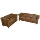 Bankstel Chesterfield-Stijl 2-Zits En 3-Zits Bruin