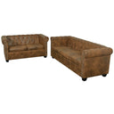 Bankstel Chesterfield-Stijl 2-Zits En 3-Zits Bruin