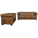 Bankstel Chesterfield-Stijl 2-Zits En 3-Zits Bruin