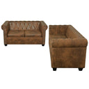 Bankstel Chesterfield-Stijl 2-Zits En 3-Zits Bruin