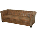 Bankstel Chesterfield-Stijl 2-Zits En 3-Zits Bruin