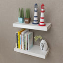 Wandplanken Mdf Zwevend Voor Boeken/Dvd Wit