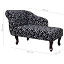 Chaise Longue Stof Zwart En Wit