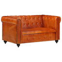 Tweezitsbank Chesterfield-Stijl Echt Leer