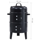 Houtskoolroker Barbecue-Grill 3-In-1 40X80 Cm