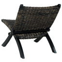Relaxstoel Natuurlijk Kubu Rattan En Massief Mahoniehout