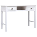 Bureau 108X45X76 Cm Massief Paulowniahout Wit Grijs