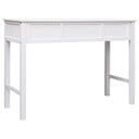 Bureau 108X45X76 Cm Massief Paulowniahout Wit Grijs