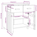 Dressoir Hamar 79X40X80 Cm Massief Grenenhout