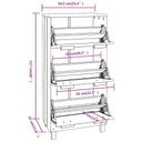 Schoenenkast Hamar 59,5X35X117 Cm Grenenhout