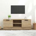 Tv-Meubel 102X35X36,5 Cm Bewerkt Hout Artisanaal Eikenkleur