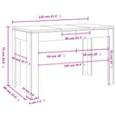 Eettafel 120X60X76 Cm Bewerkt Hout Eikenkleurig