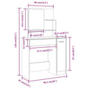 Kaptafel Met Spiegel 86,5X35X36 Cm Kleurig