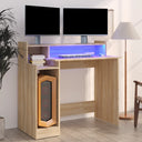 Bureau Met Led-Verlichting 97X45X90 Cm Hout