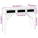 Wandtafel 05X30X75 Cm Massief Grenenhout En Natuurlijk Rattan