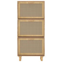 Schoenenkast 52X25X115Cm Bewerkt Hout & Natuurlijk Rattan Bruin