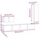 4-Delige Tv-Meubelset Bewerkt Hout