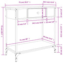 Wandtafel 75X34,5X75 Cm Bewerkt Hout Kleurig