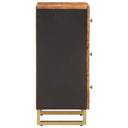 Dressoir 40X33,5X75 Cm Massief Mangohout Bruin En Zwart