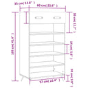 Schoenenkast 60X35X105 Cm Bewerkt Hout