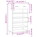 Schoenenkast 60X35X105 Cm Bewerkt Hout