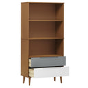 Boekenkast Molde 85X35X170,5 Cm Massief Grenenhout