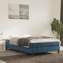 Boxspring Met Matras Fluweel Donkerblauw