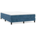 Boxspring Met Matras Fluweel Donkerblauw