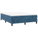 Boxspring Met Matras Fluweel Donkerblauw