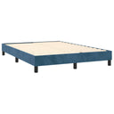 Boxspring Met Matras Fluweel Donkerblauw