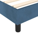 Boxspring Met Matras Fluweel Donkerblauw