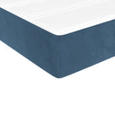 Boxspring Met Matras Fluweel Donkerblauw