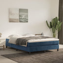 Boxspring Met Matras Fluweel Donkerblauw