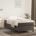 Boxspring Met Matras Fluweel Donkergrijs