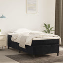 Boxspring Met Matras Fluweel Zwart