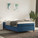 Boxspring Met Matras Fluweel Donkerblauw