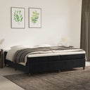 Boxspring Met Matras Fluweel Zwart