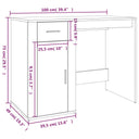 Bureau 100X49X75 Cm Bewerkt Hout