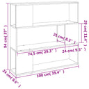 Boekenkast/Kamerscherm 00X24X94 Cm Eikenkleurig