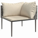 3-Delige Loungeset Met Kussens Poly Rattan Grijs