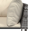 3-Delige Loungeset Met Kussens Poly Rattan Grijs