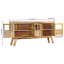 Dressoir 160X30X76 Cm Massief Mangohout Bruin En Zwart