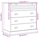 Ladekast Vigo 80X40X76 Cm Massief Grenenhout
