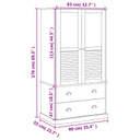 Kledingkast Vigo 90X55X176 Cm Massief Grenenhout