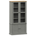Vitrinekast Vigo 85X35X170 Cm Massief Grenenhout