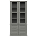 Vitrinekast Vigo 85X35X170 Cm Massief Grenenhout