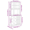 Hoge Kast Vigo 78X40X175 Cm Massief Grenenhout