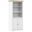 Boekenkast Bodo 82X40X173 Cm Massief Grenenhout Wit En