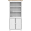 Boekenkast Bodo 82X40X173 Cm Massief Grenenhout Wit En